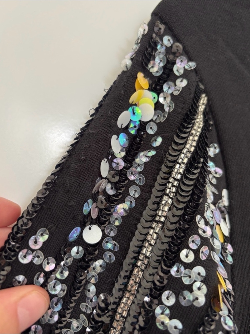 Anthropologie Let Me Be Disco Sequin Sweatshirt in Black - Picture 12 of 13